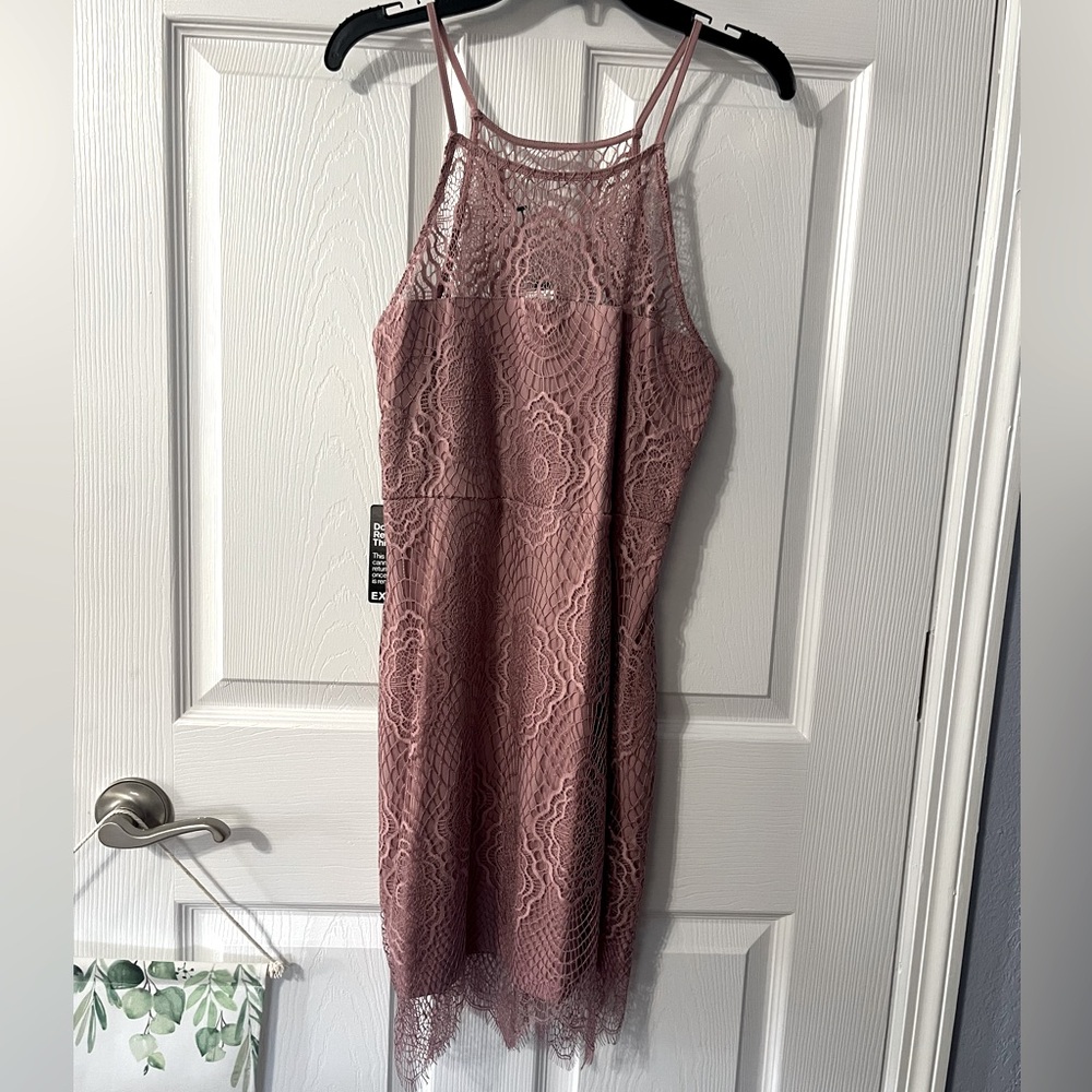 Maybe/pink lace spaghetti strap dress.  Brand new, with tags.